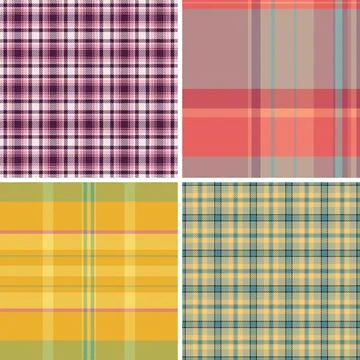 Fall inspired plaid pattern set designed for seasonal campaigns. This pack su Stockillustratie
