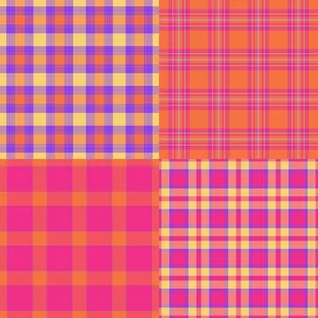 Fall inspired plaid set created for lifestyle branding. Seasonal tartan textu Stock Illustration