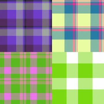 Fall inspired plaid set optimized for posters. Structured tartan rhythm attra Illustrazione stock