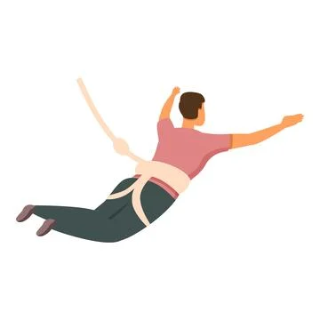 Fall jumping icon cartoon vector. Character leap cute Ilustración de archivo