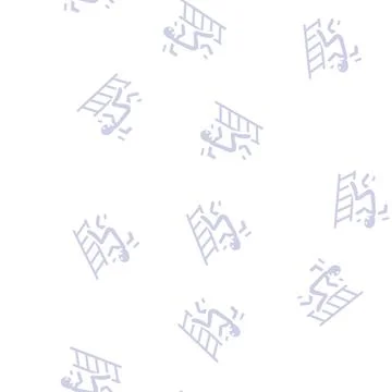 Fall ladder accident glyph vector seamless pattern Stock Illustration
