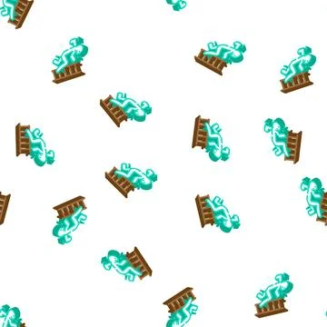 Fall ladder accident isometric icon seamless pattern Stock Illustration