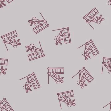 Fall from ladder line seamless pattern Illustrazione stock