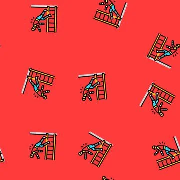 Fall from ladder vector seamless pattern Stock Illustration