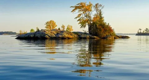 Fall on lake Stock Photos