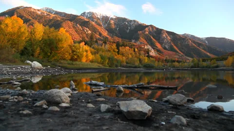 Fall lake shore Stock Footage 35947628