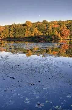 Fall Lake at Sunset Stock Photos