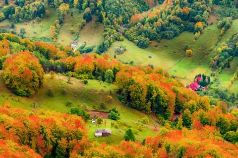 Fall landscape in the mountains Stock Photos