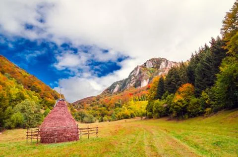 Fall landscape in the mountains Stock Photos