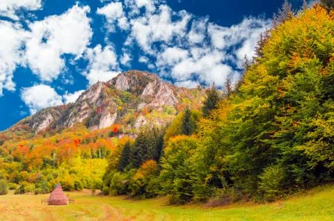 Fall landscape in the mountains Stock Photos