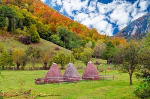Fall landscape in the mountains Stock Photos