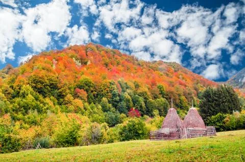 Fall landscape in the mountains Stock Photos