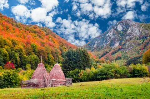 Fall landscape in the mountains Stock Photos