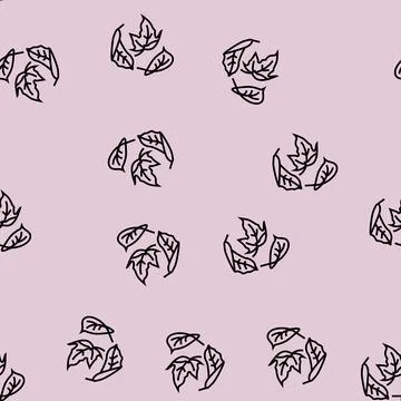 Fall leaf autumn line seamless pattern Illustrazione stock