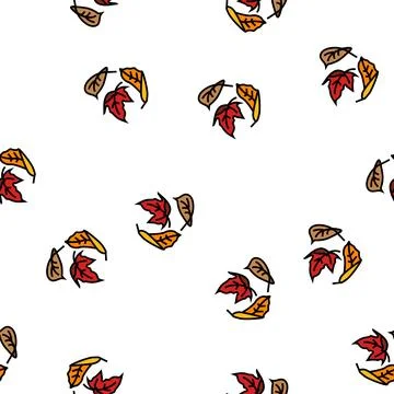 Fall leaf autumn vector seamless pattern Illustrazione stock