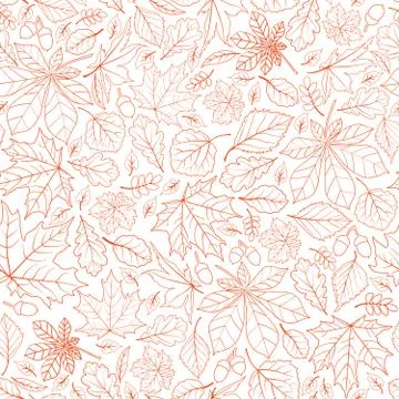 Fall leaf nature seamless pattern. Autumn leaves background. Stock Illustration