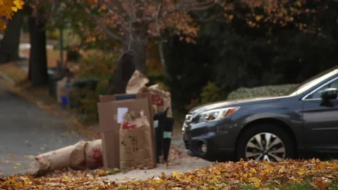 FALL LEAF RECYCLING Video stock 194575507