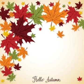 Fall Leaf Thanksgiving card in vector format. Stock Illustration