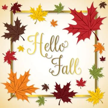 Fall Leaf Thanksgiving frame card in vector format. Stock Illustration