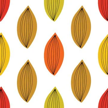 Fall leaf vector illustration. Seamless pattern. Hand drawn colorful design Illustrazione stock