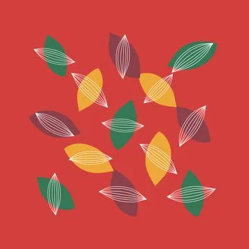 Fall leaf vector illustration. Seamless pattern. Hand drawn colorful design Illustrazione stock