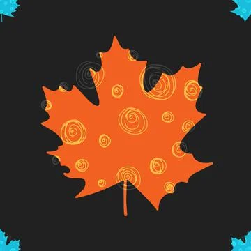 Fall leaf vector illustration. Seamless pattern. Hand drawn colorful design Stock Illustration