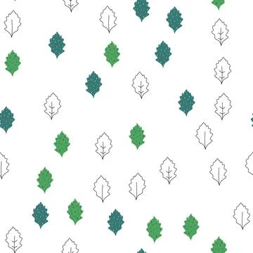 Fall leaf vector illustration. Seamless pattern. Hand drawn colorful design Stock Illustration