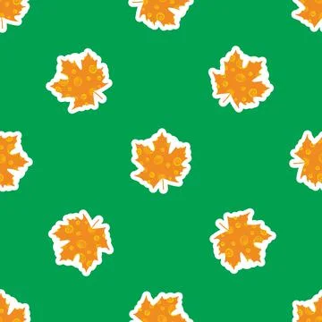 Fall leaf vector illustration. Seamless pattern. Hand drawn colorful design イラスト素材