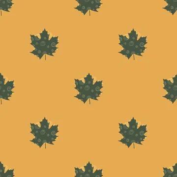 Fall leaf vector illustration. Seamless pattern. Hand drawn colorful design Stock Illustration