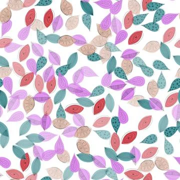 Fall leaf vector illustration. Seamless pattern. Hand drawn colorful design Illustrazione stock