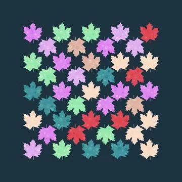 Fall leaf vector illustration. Seamless pattern. Hand drawn colorful design イラスト素材