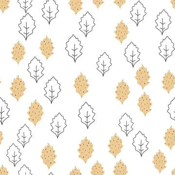 Fall leaf vector illustration. Seamless pattern. Hand drawn colorful design イラスト素材