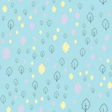 Fall leaf vector illustration. Seamless pattern. Hand drawn colorful design Stock Illustration