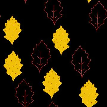 Fall leaf vector illustration. Seamless pattern. Hand drawn colorful design Stock Illustration