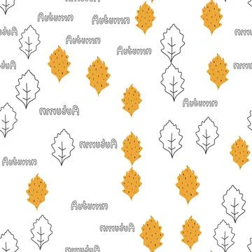 Fall leaf vector illustration. Seamless pattern. Hand drawn colorful design Illustrazione stock
