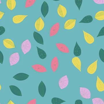 Fall leaf vector illustration. Seamless pattern. Hand drawn colorful design Illustrazione stock