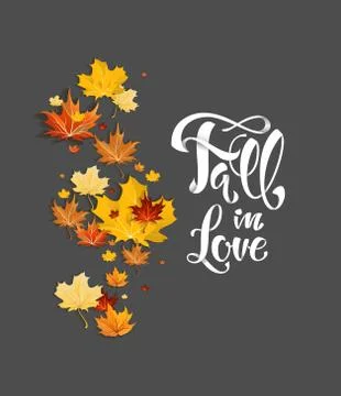 Fall leaves on dark background Illustrazione stock