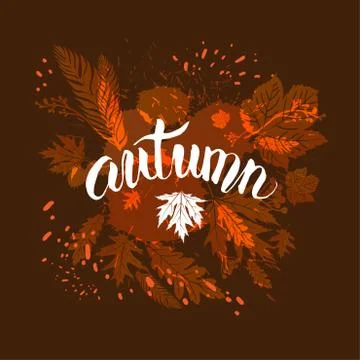 Fall leaves illustration Stock Illustration