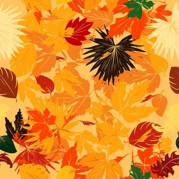 Fall leaves pattern Seamless background with fall leaves Copyright: xZoona... Foto stock