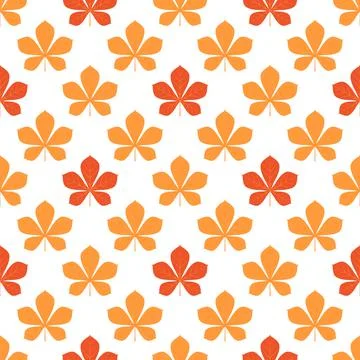 Fall leaves seamless pattern. Autumn vector background for fabric, clothes, s Stock Illustration