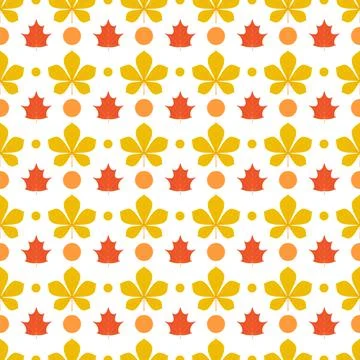 Fall leaves seamless pattern. Autumn vector background for fabric, clothes, s 스톡 일러스트