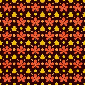 Fall leaves seamless pattern. Autumn vector background for fabric, clothes, s Stock Illustration