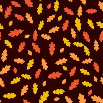 Fall leaves seamless pattern. Autumn vector background for fabric, scrapbooki Stock Illustration