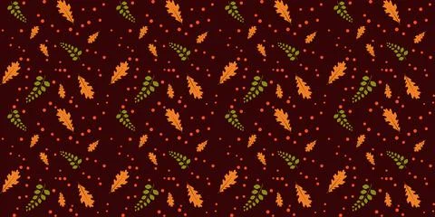 Fall leaves seamless vector pattern background Stock Illustration
