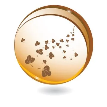 Fall leaves in sphere over white background, vector illustration Stock Illustration