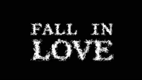 Fall In Love cloud text effect black isolated background Stock Footage 139641161