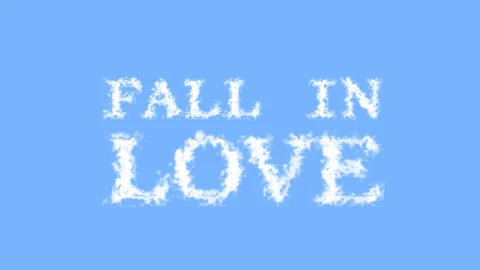 Fall In Love cloud text effect sky isolated background Stock Footage 139641166
