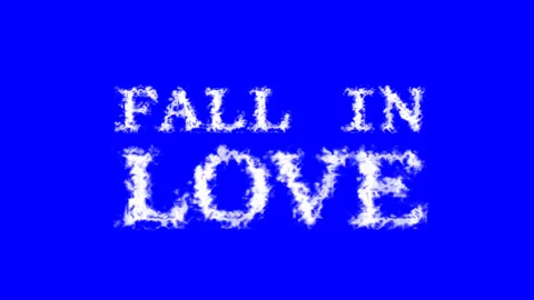 Fall In Love cloud text effect blue isolated background Stock Footage 139641180