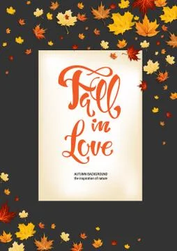 Fall in love on dark background Stock Illustration