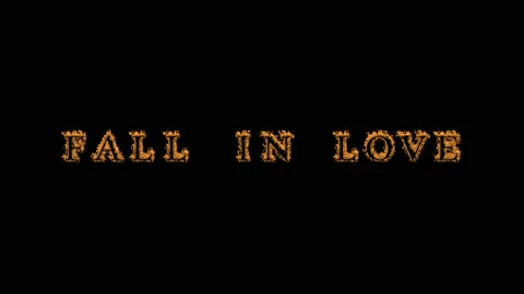 Fall In Love fire text effect black background Stock Footage 136314446